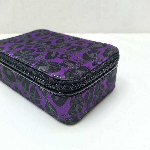 Coach Purple Canvas Zip Around Travel Jewelry Box - Picture 5 of 12